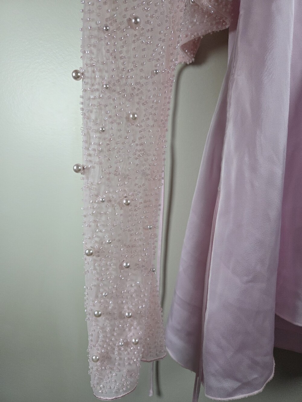 Oh Polly Geneva Long Sleeve Embellished A-line Mini Dress in Blush Pink Size 2 - Picture 11 of 16